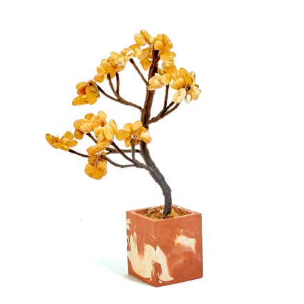 Бонсай дерево из Янтаря и керамики купить
