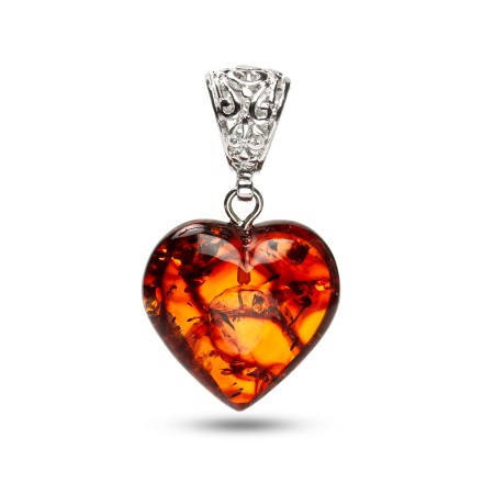 Кулон &quot;Сердце&quot; из Янтаря и юв.сплава купить