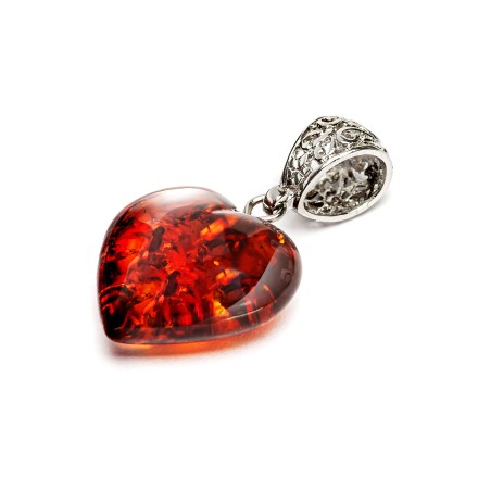 Кулон &quot;Сердце&quot; из Янтаря и юв.сплава купить