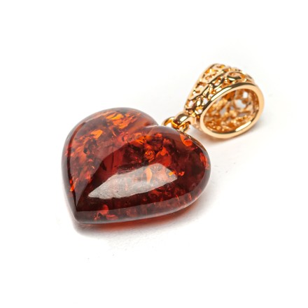 Кулон &quot;Сердце&quot; из Янтаря и юв.сплава купить