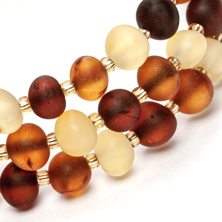 Браслет &quot;Мятый шар&quot; из Янтаря на струне купить