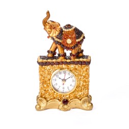 Часы настольные &quot;Слон&quot; из Янтаря и полистоуна