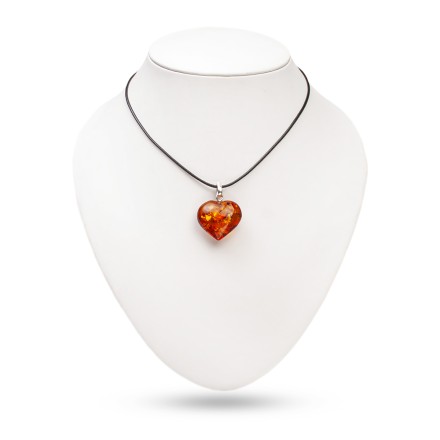 Кулон &quot;Сердце&quot; из Янтаря Посеребрение купить