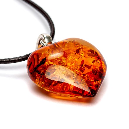 Кулон &quot;Сердце&quot; из Янтаря Посеребрение купить