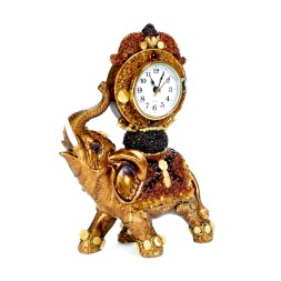 Часы настольные &quot;Слон&quot; из Янтаря и полистоуна