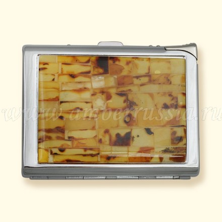 Портсигар с зажигалкой  из Янтаря купить