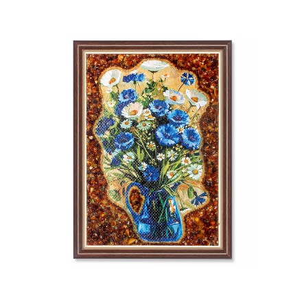 Картина &quot;Васильки&quot; с Янтарем купить