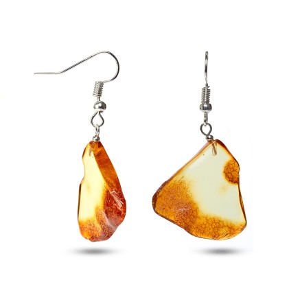 Серьги &quot;Спил&quot; из Янтаря и юв.сплава купить