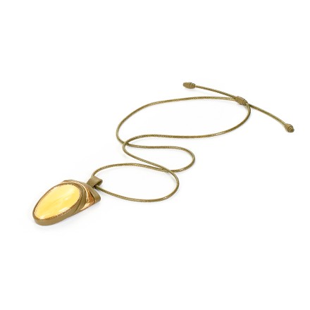 Колье &quot;Дуэт&quot; из Янтаря и нат кожи купить