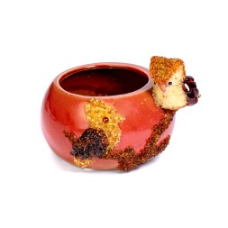 Кашпо &quot;Птицы&quot; Керамика/Янтарь