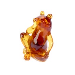 Фигурка &quot;Лягушка гладкая&quot; из Янтаря и эпоксидной смолы
