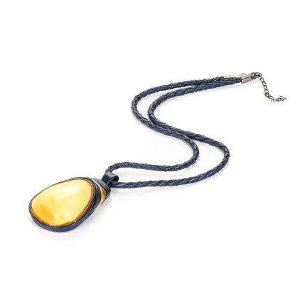 Колье &quot;Дуэт&quot; из Янтаря и нат кожи купить