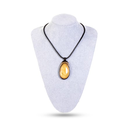 Колье &quot;Дуэт&quot; из Янтаря и нат кожи купить