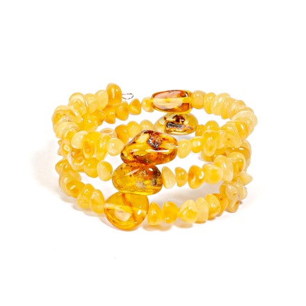 Браслет &quot;Галька/Слива&quot; из Янтаря на струне купить