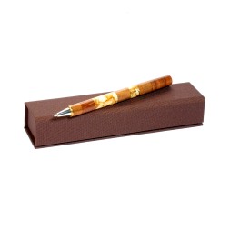 Ручка Подарочная, синие чернила, Дерево/янтарь