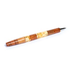 Ручка Подарочная, синие чернила, Дерево/янтарь