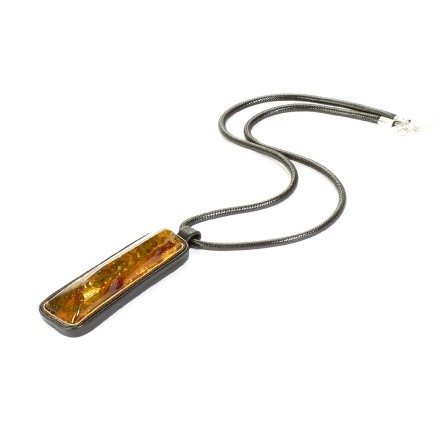 Колье &quot;Дуэт&quot; из Янтаря и нат кожи купить